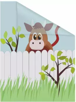 LICHTBLICK ORIGINAL оконная пленка "Ochse Otto", 1 шт., непрозрачная, структурированные клейкие точки, самоклеящаяся, защита конфиденциальности 100х180 см, зеленый/белый