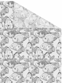 LICHTBLICK ORIGINAL оконная пленка "Рыбы", 1 шт., непрозрачная, структурированные клейкие точки, самоклеящаяся, защита конфиденциальности 100х180 см, белый/черный