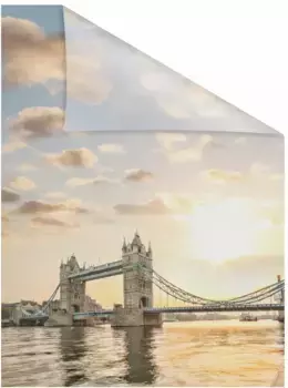 LICHTBLICK ORIGINAL оконная пленка "Тауэрский мост", 1 шт., непрозрачная, структурированные клейкие точки, самоклеящаяся, защита конфиденциальности 100х180 см, цвет orange