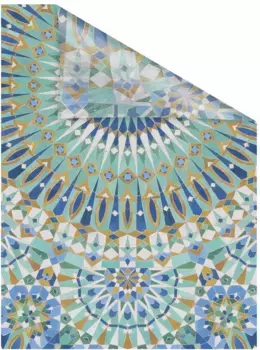 LICHTBLICK ORIGINAL оконная пленка "Восточные узоры", 1 шт., непрозрачная, структурированные клейкие точки, самоклеящаяся, защита конфиденциальности 100х130 см, зеленый/синий/белый