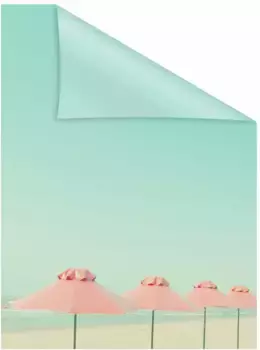 LICHTBLICK ORIGINAL оконная пленка "Зонты", 1 шт., непрозрачная, структурированные клейкие точки, самоклеящаяся, защита конфиденциальности 100х180 см, бирюзовый/розовый