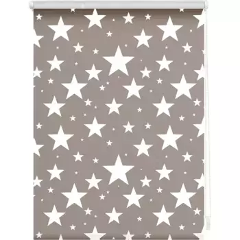 LICHTBLICK ORIGINAL Рулонная штора с боковым подъемом «Rollo Klemmfix, без сверления, непрозрачная, звезды», непрозрачная, защитная сетка, свободно висит, цвет beige + wei