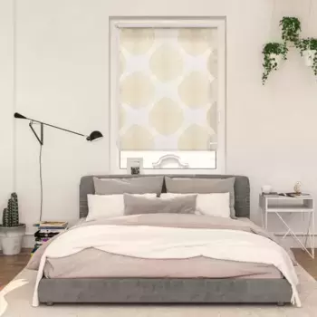 LICHTBLICK ORIGINAL Рулонная штора с боковым подъемом «Rollo Klemmfix, без сверления, непрозрачная, Stripy Boho Drop India», непрозрачная, защитная сетка, свободно висит, цвет beige + wei