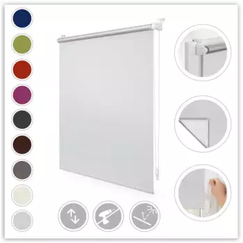 LICHTBLICK ORIGINAL рулонная штора с боковым подъемом «Klemmfix термозащита», затемнение, энергосберегающее покрытие Pearl Reflex, без сверления, свободно висит, с термопокрытием, цвет wei + wei