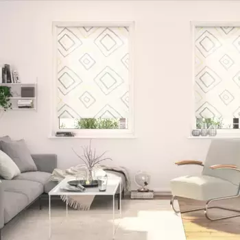 LICHTBLICK ORIGINAL рулонные шторы с боковым подъемом «Rollo Klemmfix, без сверления, затемнение, Stripy Boho Rectangle», затемнение, энергосбережение, свободно висит, цвет beige + wei