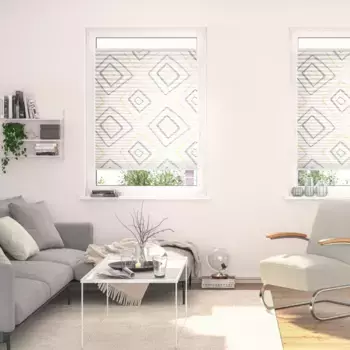 LICHTBLICK ORIGINAL Жалюзи-плиссе «Pliss Klemmfix, без сверления, непрозрачные, Stripy Boho Rectangle», непрозрачные, свободно висят, цвет beige + wei + wei