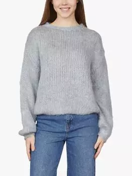Лидарный текстурированный вязаный джемпер Sisters Point, цвет Light Grey