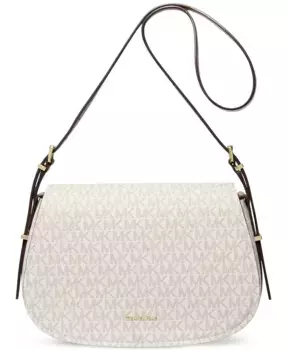 Лидия Сумка-мессенджер с клапаном и монограммой Small Michael Kors, белый