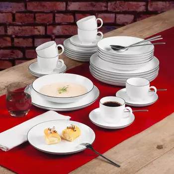 Lido Black Line комбинированное блюдце 14,5 см Seltmann Weiden, белый черный