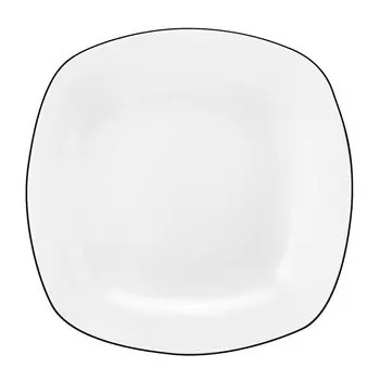 Lido Black Line Суповая тарелка квадратная 21 см Seltmann Weiden, белый черный
