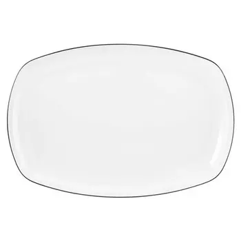 Lido Black Line тарелка сервировочная квадратная 35x24 см Seltmann Weiden, белый черный