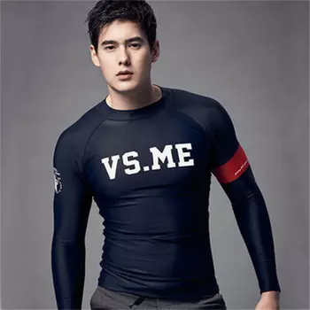 Lieyu (LIEYU) гидрокостюм мужской сплит морской купальник с длинными рукавами быстросохнущий мужской для дрифта и серфинга (V темно-синий верх (цельный) L)