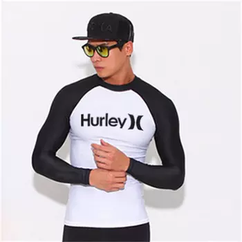 Lieyu (LIEYU) мужской гидрокостюм сплит с длинными рукавами, морской купальник, быстросохнущий, для дрифта, серфинга, для мужчин (черно-белый верх (цельный) M)