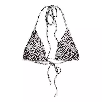 Лиф Bershka Bikini Zebra Print, кремовый/черный