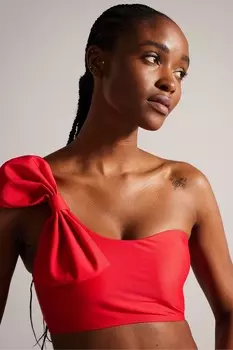 Лиф бикини Liennaa на одно плечо с бантом Ted Baker, красный