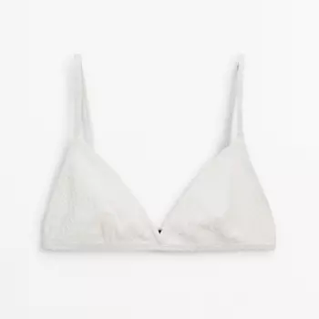 Лиф бикини Massimo Dutti Textured Triangle, кремовый