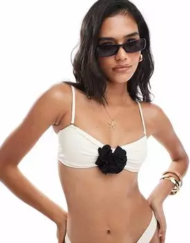 Лиф бикини Miss Selfridge с корсажем и бандо кремового цвета