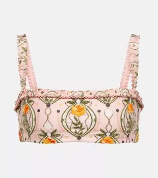 Лиф бикини Olmo Lunar с вышивкой AGUA BY AGUA BENDITA, розовый