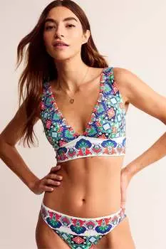 Лиф бикини Porto с V-образным вырезом Boden, зеленый