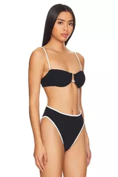 Лиф бикини с лепестками x olivia culpo Montce Swim, черный