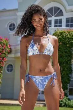 Лиф бикини с треугольной завязкой и бисером Friends Like These, синий