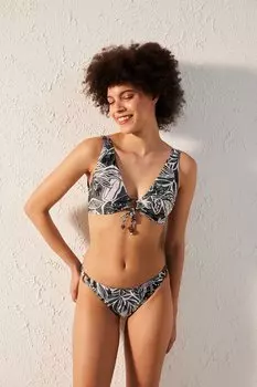 Лиф бикини с треугольными чашками и узором Penti, черный