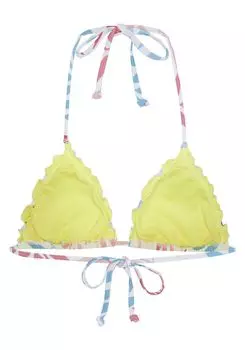 Лиф бикини с треугольными узорами и рюшами CHIEMSEE, цвет Red/Light Blue