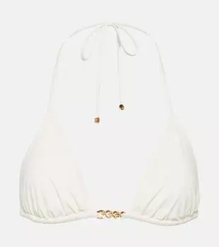 Лиф бикини с воротником-халтером Stella Mccartney, белый