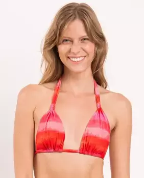 Лиф бикини с вырезом халтер и принтом на подкладке Ro de Sol, красный