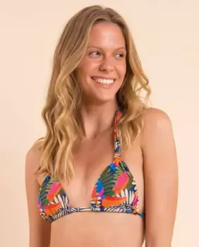 Лиф бикини с вырезом халтер и принтом на подкладке Ro de Sol, мультиколор
