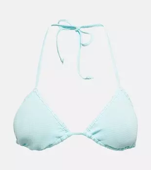 Лиф бикини с вышивкой и вырезом халтер MARYSIA, синий