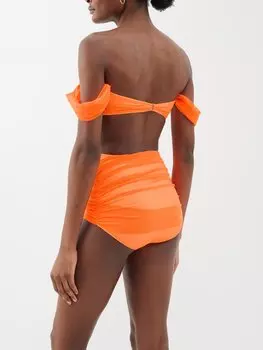 Лиф бикини walter со сборками из тюля Norma Kamali, оранжевый