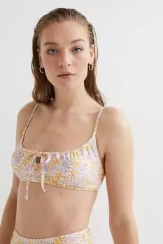 Лиф бикини Wattiertes с завязками Bandern H&amp;M, белые цветы