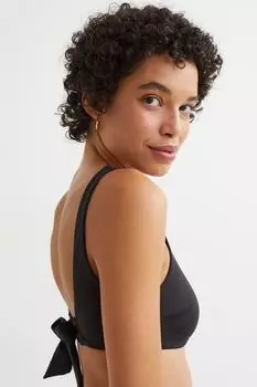 Лиф бикини Wattiertes с завязками Bandern H&amp;M, черный