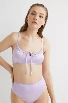 Лиф бикини Wattiertes с завязками Bandern H&amp;M, светло-фиолетовый