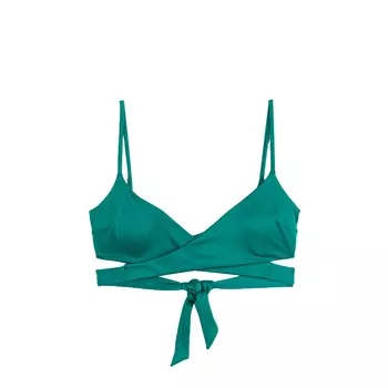 Лиф H&M Lace Detailed Bikini Top, темно-бирюзовый