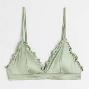 Лиф H&amp;M Padded Triangle Bikini, светло-зеленый хаки