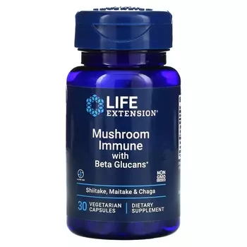 Life Extension Грибной иммунитет с бета-глюканами, 30 вегетарианских капсул