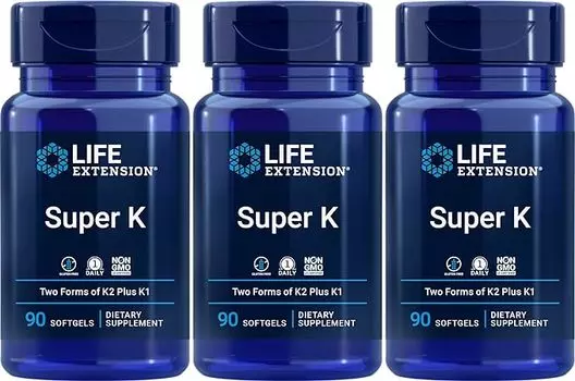 Life Extension Super K, 90 мягких таблеток (упаковка по 3 шт.)