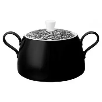 Life Fashion - Миска Glamorous Black с крышкой 3,0 л Seltmann Weiden, белый черный