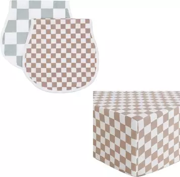 Life Простыни для детской кроватки с подкладкой из дерева для мальчиков и девочек, нейтральные, муслиновые ткани для детской отрыжки, 70% вискозы из бамбука и 30% хлопка, очень мягкие. Клетчатый принт LifeTree