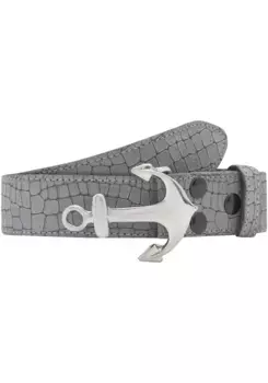 LIFEBULT by showroom 019° кожаный ремень со сменной застежкой "Anchor S019° сатинированная отделка" Rettungsring By Showroom 019°, серый