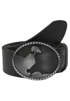 LIFEBULT by showroom 019° кожаный ремень, застежка "Burg auf Fehmarn Сатинированная отделка черного цвета с кристаллами Swarovski Rettungsring By Showroom 019°, черный