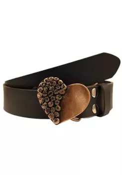 LIFEBULT by showroom 019° кожаный ремень, застежка в форме сердца, полукомплект с маленькими розочками Rettungsring By Showroom 019°, коричневый