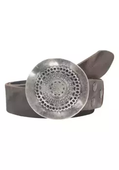 LIFEBURG by showroom 019° Ремень кожаный, натуральная кожа, кожа "Soft Boom Navy" Rettungsring By Showroom 019°, серый