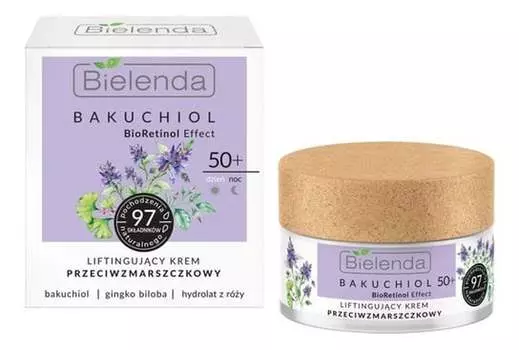 Лифтинг-крем против морщин на день и ночь 50+ 50мл Bielenda Bakuchiol BioRetinol Effect