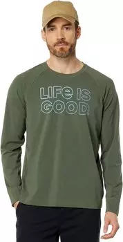 LIG Blue Fade Stack Keyline Crusher-Flex Crew Life is Good, цвет Dark Moss Green