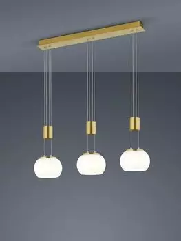 Lightling Harrison LED подвесной светильник 8 Вт, 3 лампы, ширина: 82 см, регулируется по высоте, диммер, матовая латунь, золото
