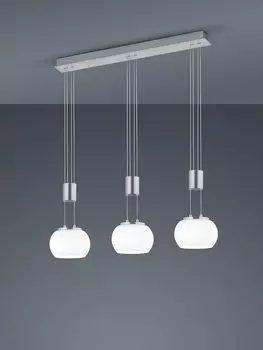 Lightling Harrison LED подвесной светильник 8 Вт, 3 лампы, ширина: 82 см, регулируется по высоте, диммер, матовый никель, серебро