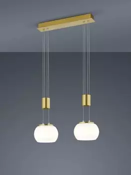 Lightling Harrison LED подвесной светильник 8 Вт, 2 лампы, ширина: 52 см, регулируется по высоте, диммер, матовая латунь, золото